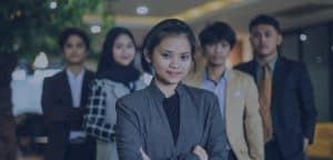 Young Multiracial Business People Covering Faces