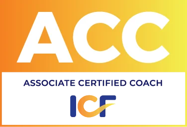 Badge kredensial ICF Associate Certified Coach (ACC).