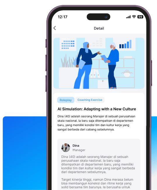 AI simulation in Visecoach, Coaching Indonesia platform